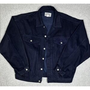 Vintage Jordache Jacket Mens XL Denim‎ Trucker Snap Front Jean 90s